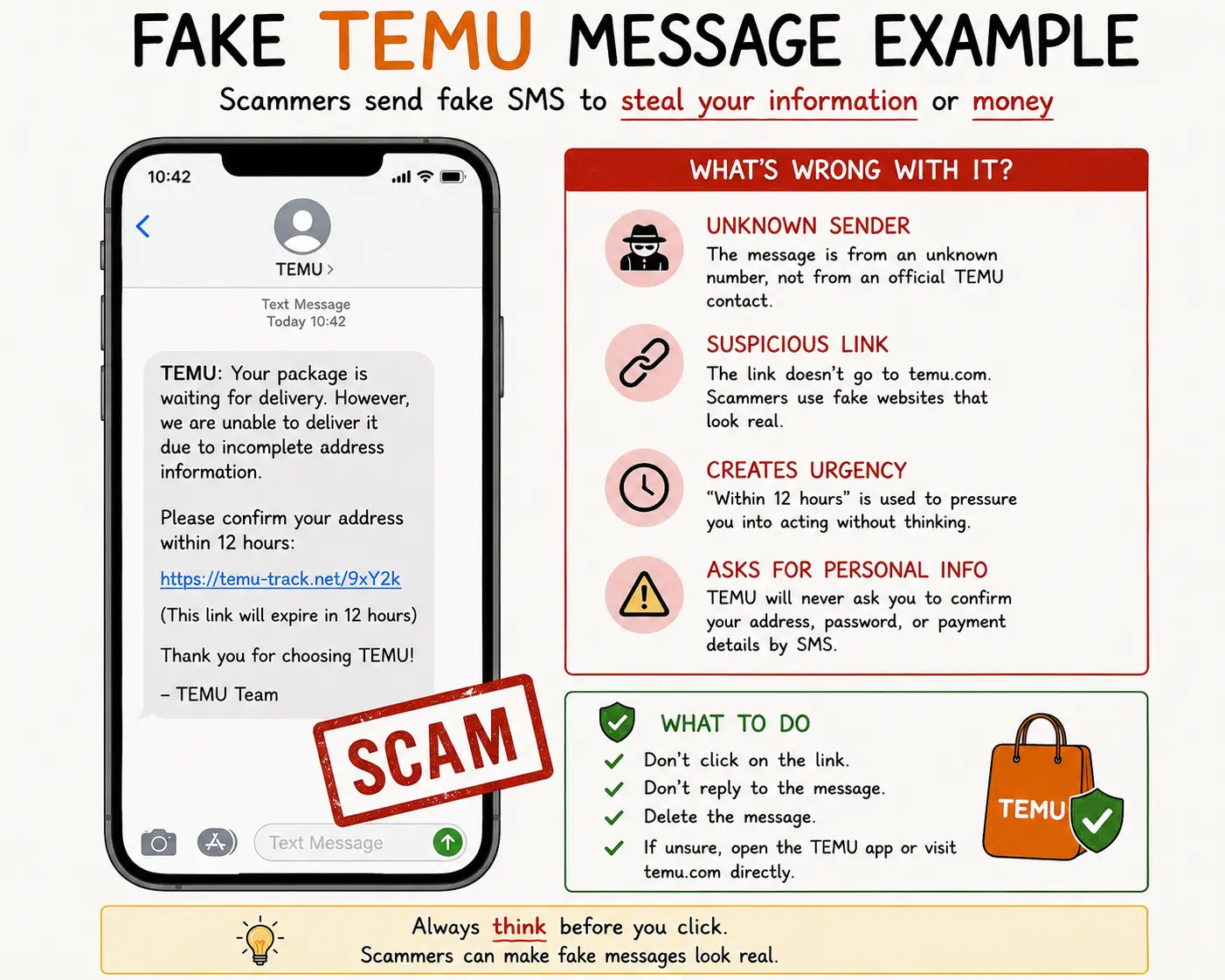 Fake Temu Message